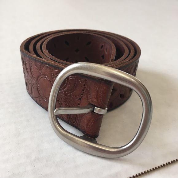 Fossil Accessories - Fossil Brown Leather Cut Out Belt Size L